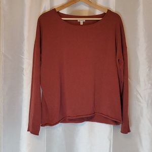 Garnet Hill Silk & Cotton Rolled Hem Sweater